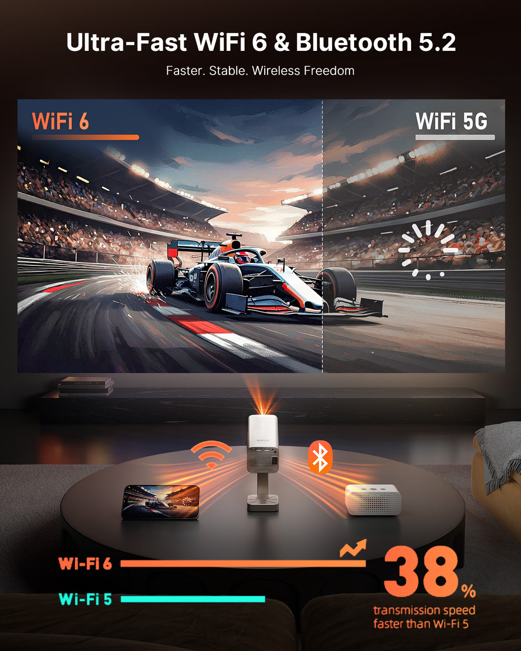 VOPLLS-K3-UK Netflix & Dolby Audio Smart Mini Projecto