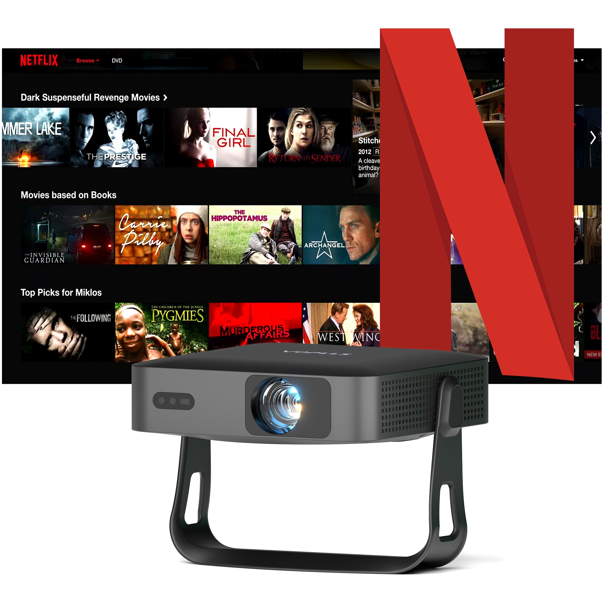 VOPLLS Q5 Smart Mini Projector 4K- UK