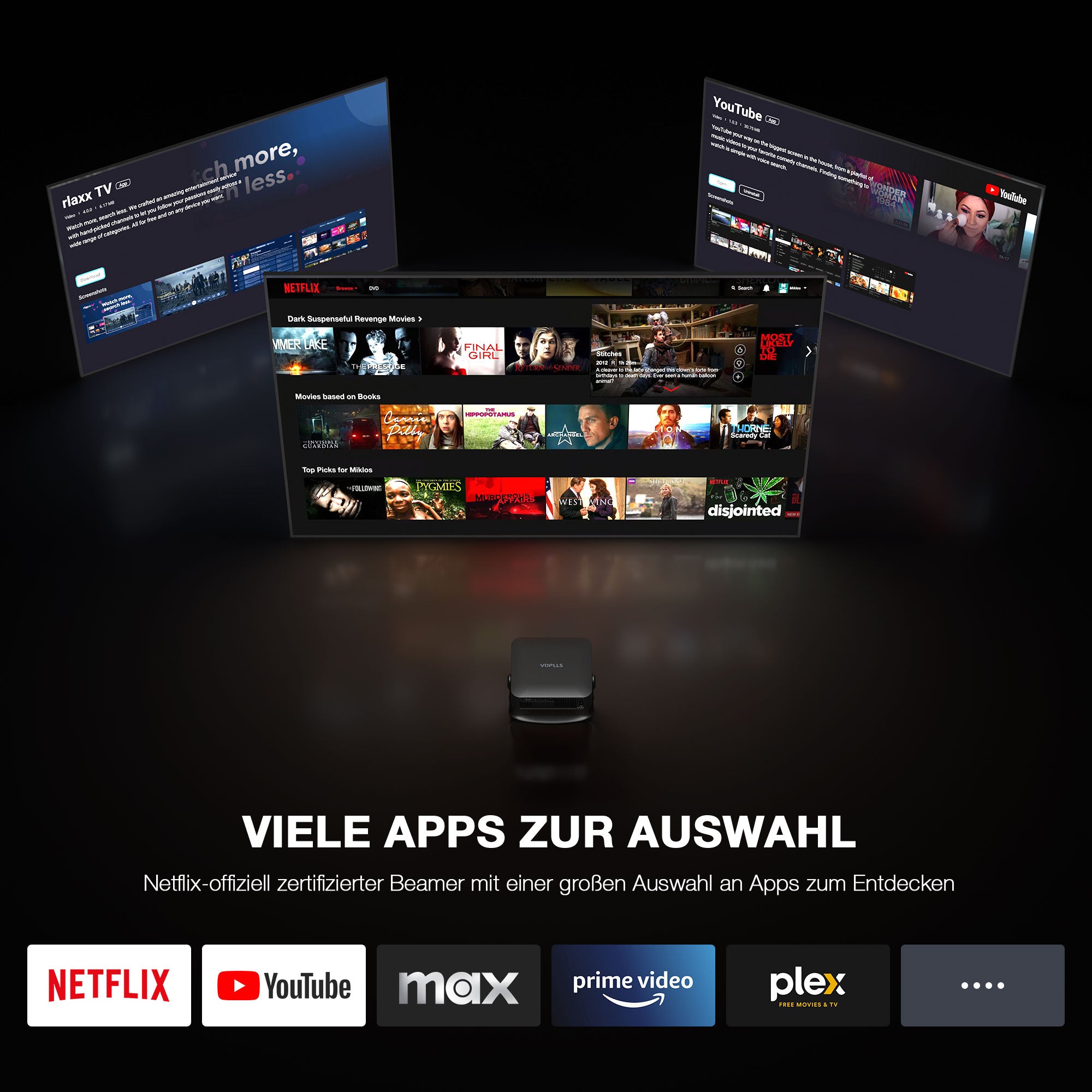 VOPLLS Q5 Smart Mini Projector 4K- UK